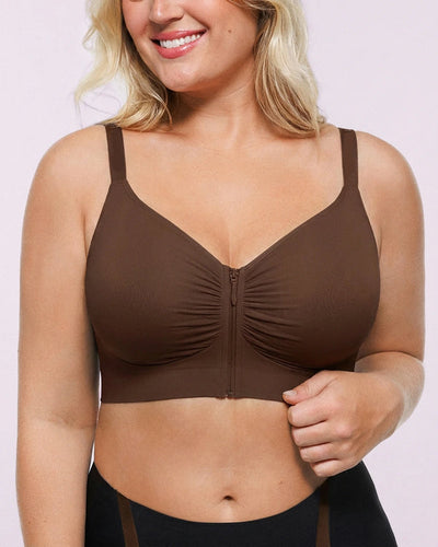 Bare Essentials Skin Flow Front-Zipper Wireless Bra
