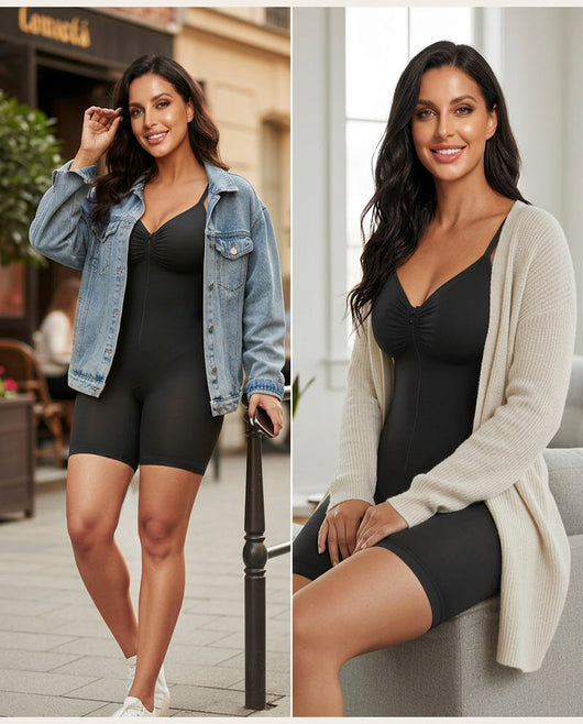 Women's Tummy Control Zip Front Bodysuit