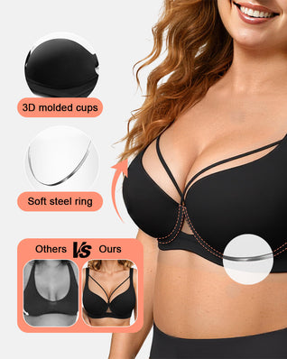 Seamless Push-Up Deep V Bra