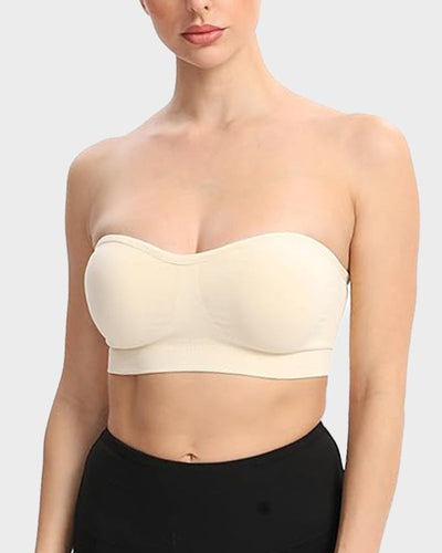 Wireless Strapless Bandeau Bra with Anti‑Slip Silicone Support