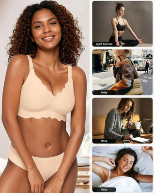 Soft Full Coverage Scalloped Wireless Jelly Bra