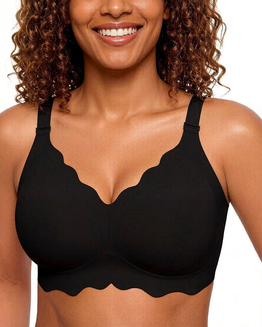 Soft Full Coverage Scalloped Wireless Jelly Bra