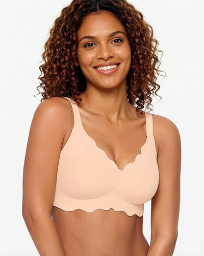Soft Full Coverage Scalloped Wireless Jelly Bra
