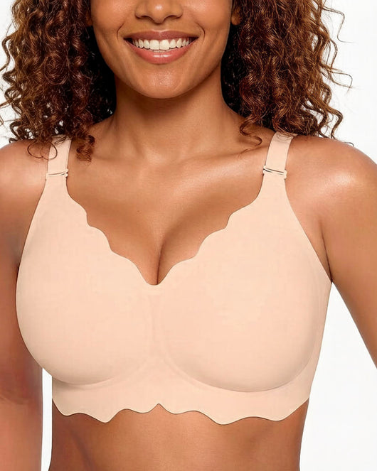 Soft Full Coverage Scalloped Wireless Jelly Bra