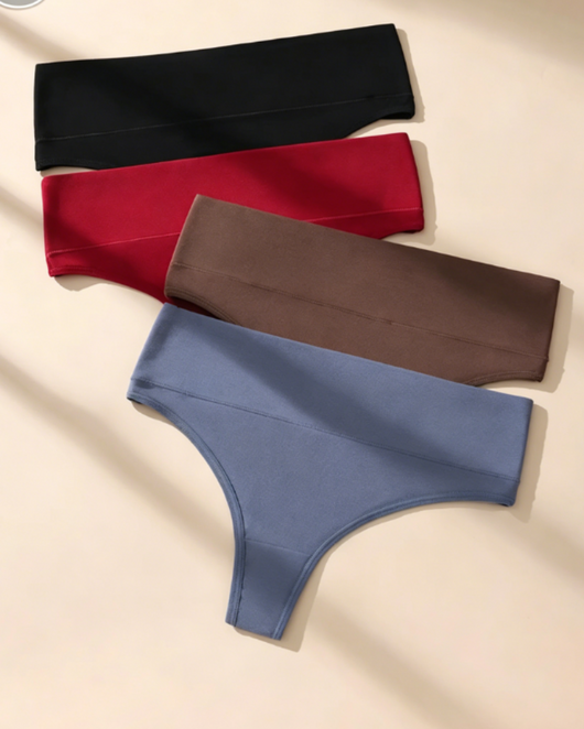 High-waist seamless thongs, tummy control, soft stretch, no-show