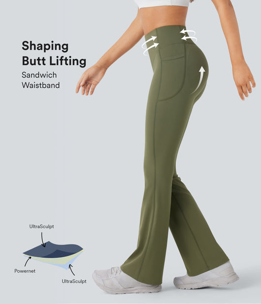 Slimming High-Waist Yoga Leggings with Pockets