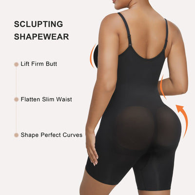 Women's High Elastic Zipper Adjustable Straps Breathable Mesh Design Tummy Control Body Shaper