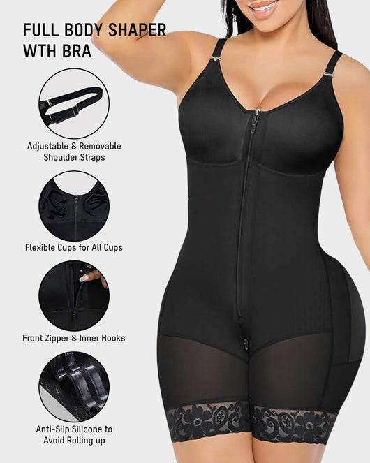 Tummy Control Butt Lifter Shaper with Zipper Crotch Fajas Colombianas