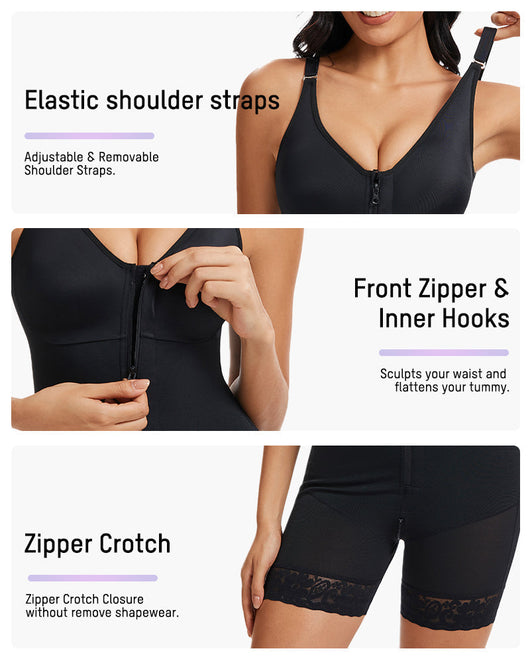 Tummy Control Butt Lifter Shaper with Zipper Crotch Fajas Colombianas