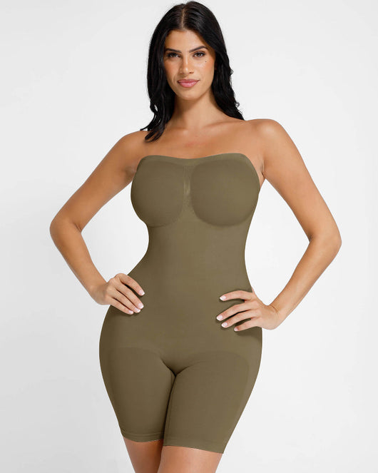 Shapecurve Seamless Strapless Bodysuit with Removable Straps