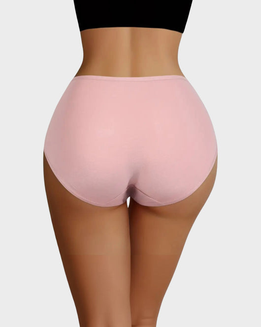 Soft Cotton Heart Print High-Waist Panties (6 Pack)