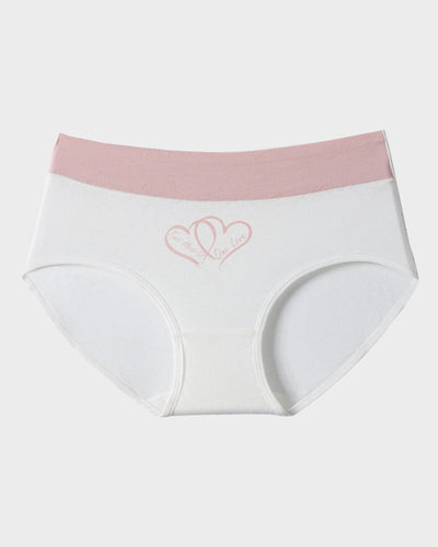 Soft Cotton Heart Print High-Waist Panties (6 Pack)