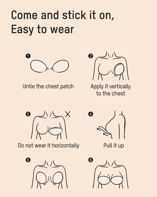 Front Closure Adhesive Invisible Push-Up Bra