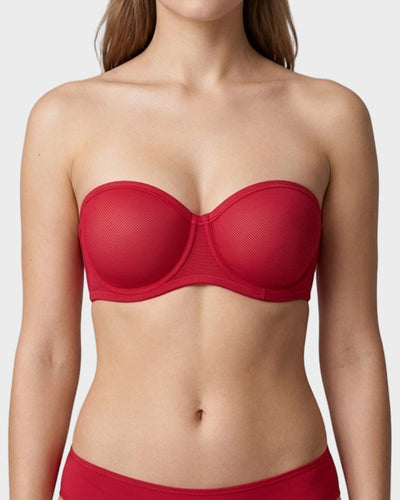 Strapless Mesh Bra with Underwire Lift and Sculpting Fit
