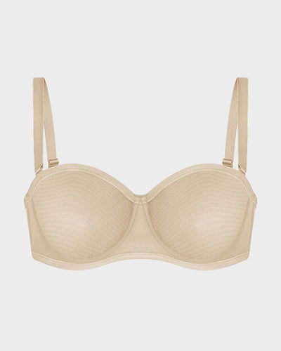 Strapless Mesh Bra with Underwire Lift and Sculpting Fit