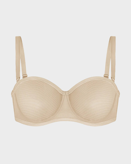 Strapless Mesh Bra with Underwire Lift and Sculpting Fit