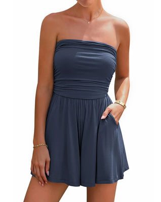 Boho Strapless Romper – Ruffle Shorts Jumpsuit, Summer Beach Wear