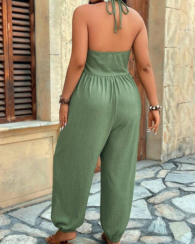 Women’s Pocket Jumpsuit, Sleeveless Casual Plus Size