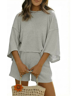 Women’s 2-Piece Lounge Set, Sleeve Top & Shorts