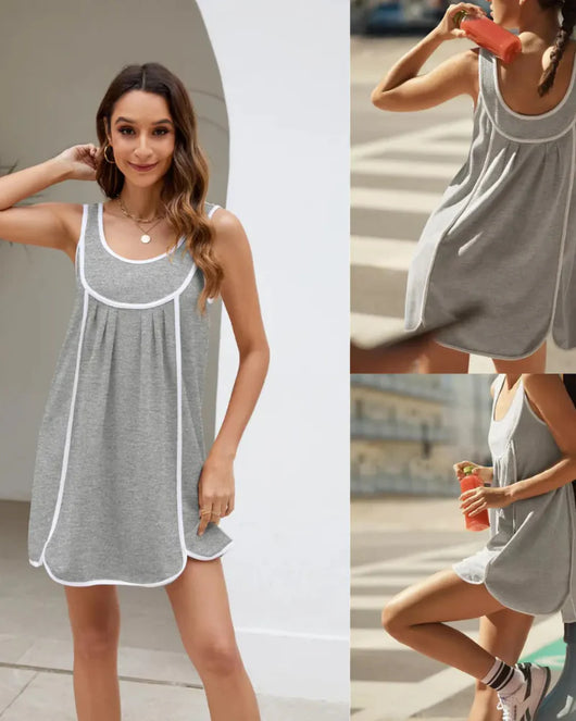 Women’s Summer Athletic Mini Dress, Casual Oversized Tennis Sundress