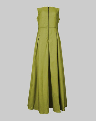 Women’s Loose Fit Maxi Dress – Pleated, Pocket, Slit, Summer Comfort Dress