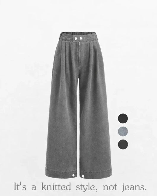 Women's High Waist Baggy Wide Leg Jeans with Adjustable Ankles
