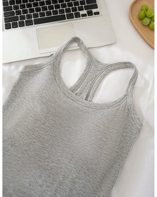 Women’s Ribbed Bra Tank | Racerback Cami, Removable Pads