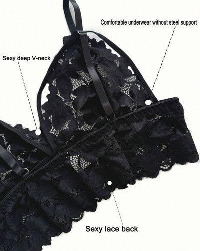 Seduluxe Plus Size Lace Lingerie Set  2-Piece Sexy Sleepwear