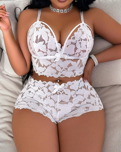 Seduluxe Plus Size Lace Lingerie Set  2-Piece Sexy Sleepwear