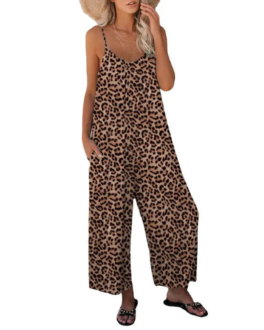 Plus Size Wide Leg Overall Jumpsuit with Pockets