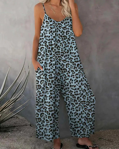 Plus Size Wide Leg Overall Jumpsuit with Pockets