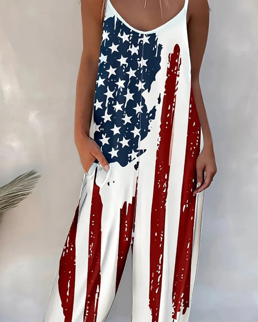 Plus Size Wide Leg Overall Jumpsuit with Pockets