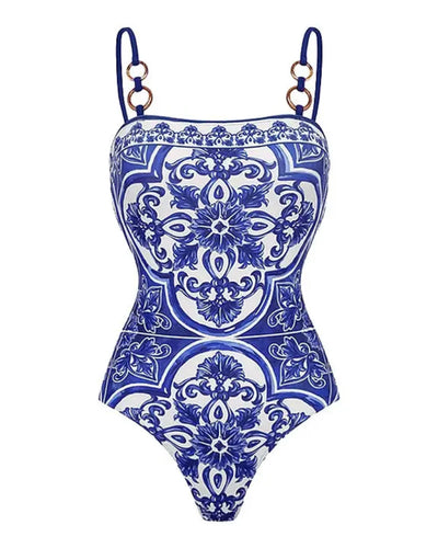 Women’s Print Swimsuit & Skirt Set