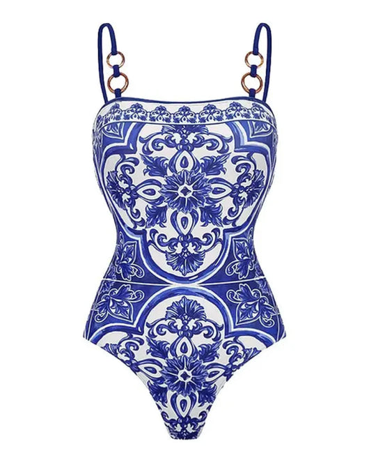 Women’s Print Swimsuit & Skirt Set