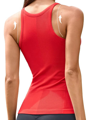 Women’s Ribbed Workout Tank with Built-in Bra